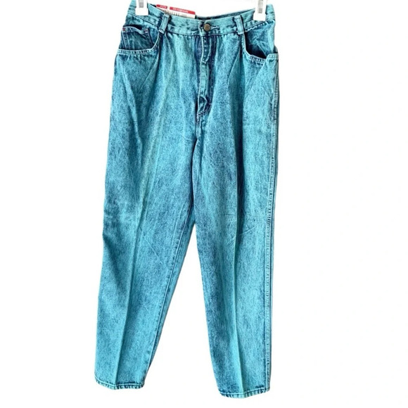 Vintage Jeans Women's 12 26" Waist Gitano Acid Wash Teal NWT Deadstock - Picture 1 of 9